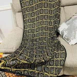Light weight black and gold Indian dupatta